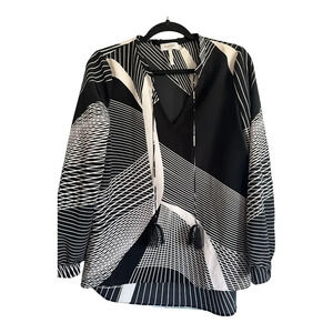 Laundry Shelli Segal Tasseled Tie Neck Keyhole Long Sleeve Lightweight Blouse 8